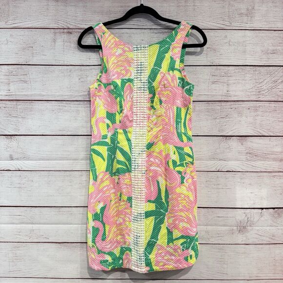 Lilly Pulitzer for Target Pink Flamingo Fan Dance Shift Dress Size 6 Sleeveless - Picture 2 of 13